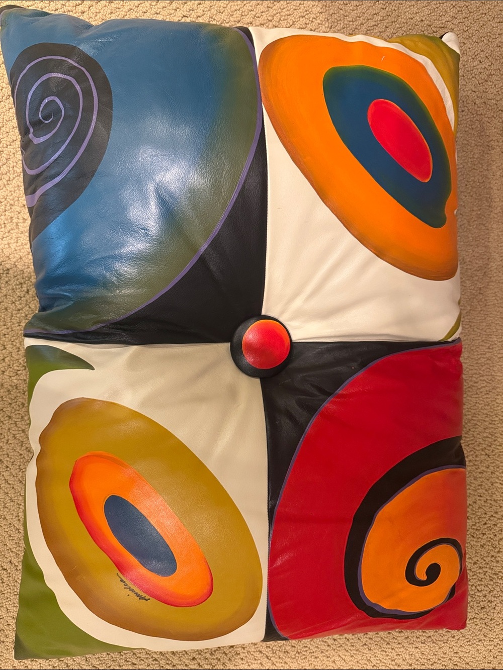 Colorful Abstract Pattern Tufted Accent Pillow - Multi